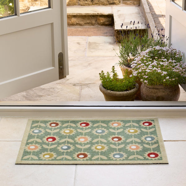 My Mat Nylon Indoor Pattern Multi Floral Sage