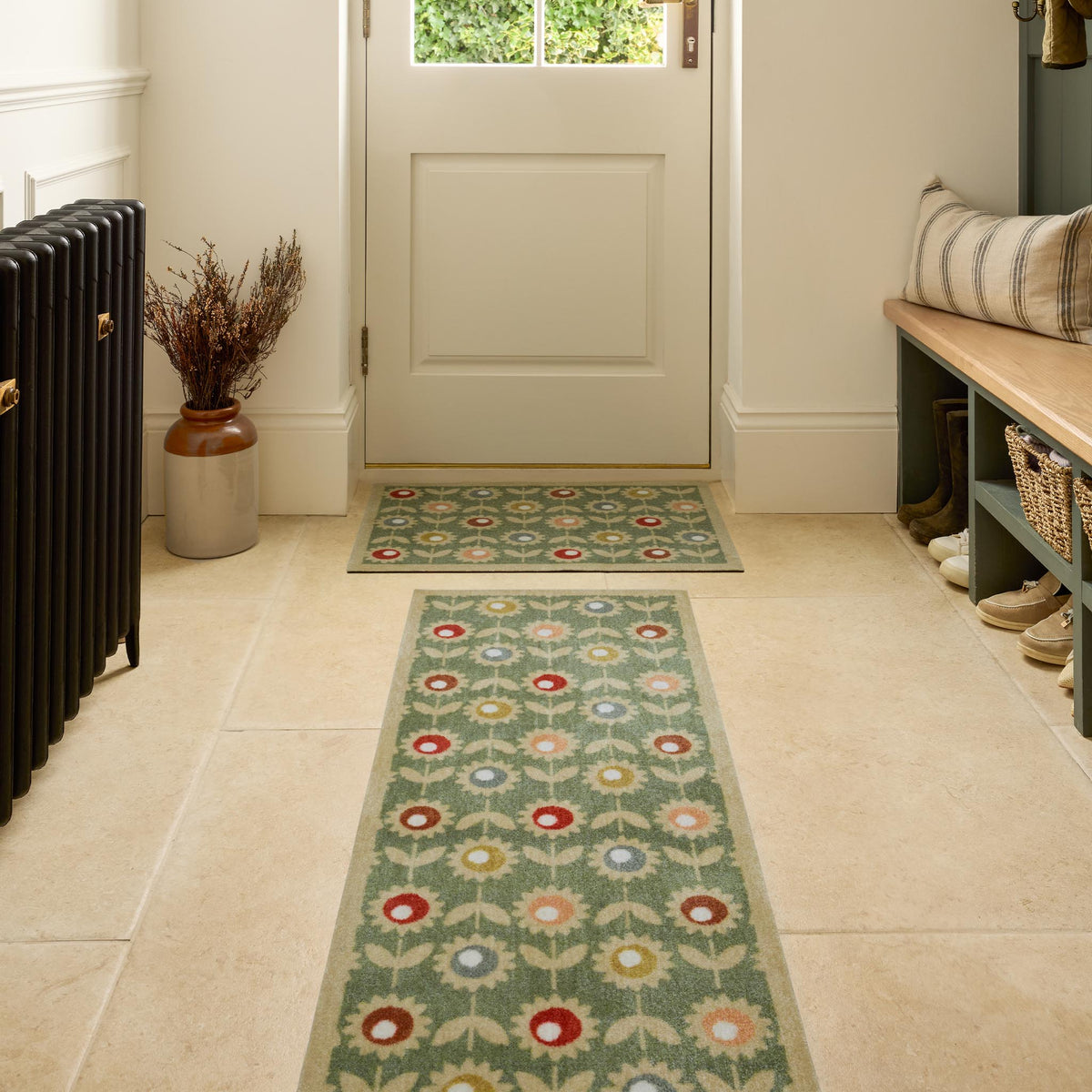 My Mat Nylon Indoor Pattern Multi Floral Sage
