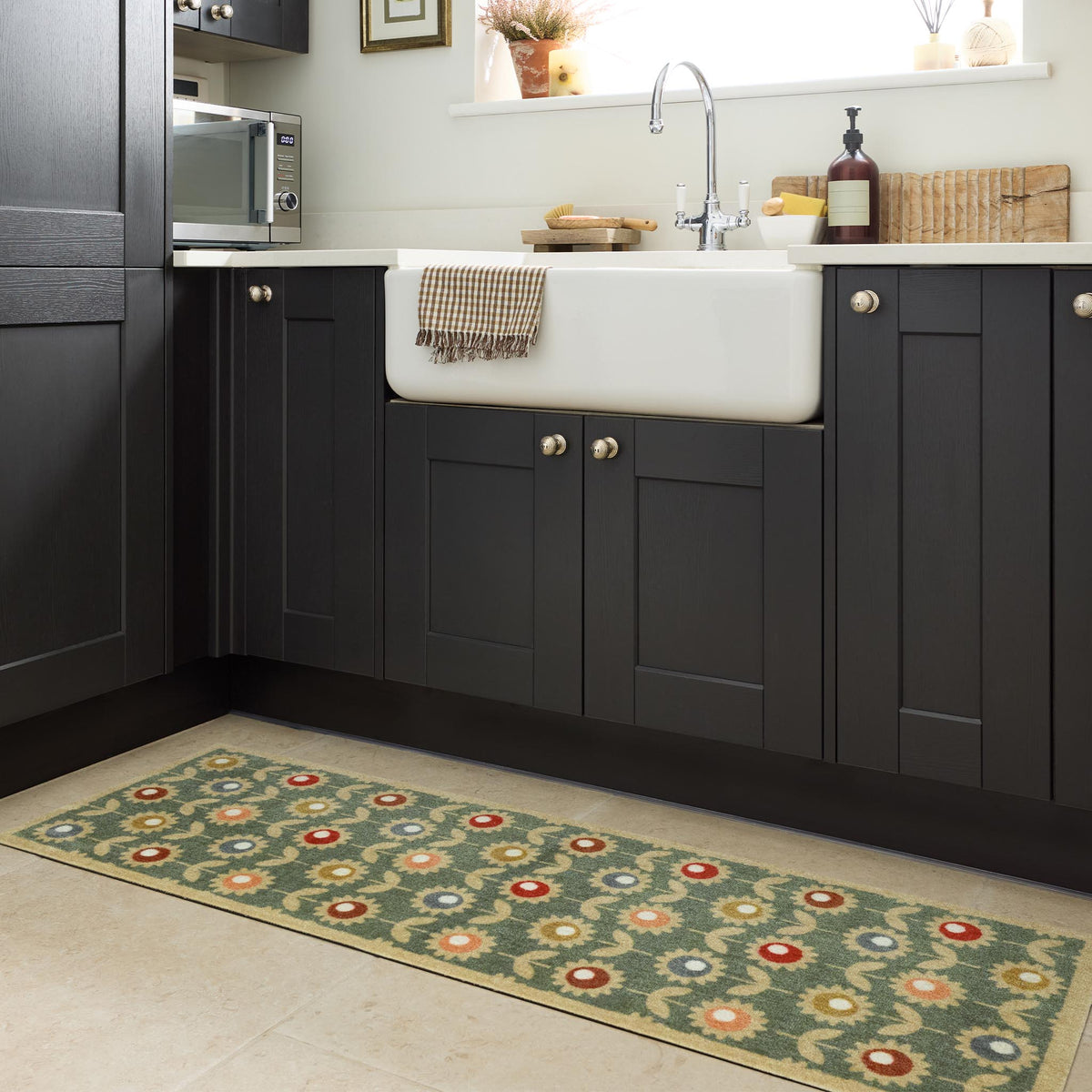 My Mat Nylon Indoor Pattern Multi Floral Sage