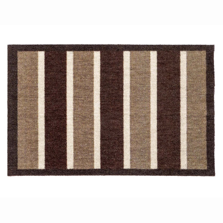 My Choclate Stripe- 100% recycled nylon doormat featuring brown and white stripes.