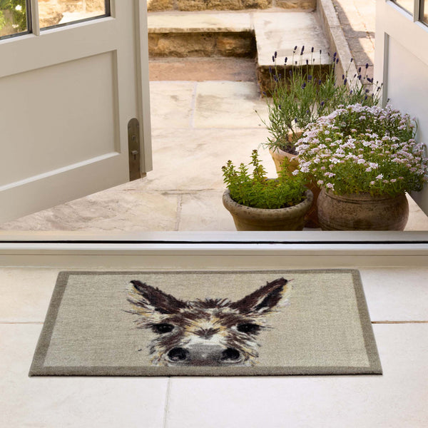 My Donkey Doormat- 100% nylon doormat featuring a donkeys face.