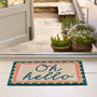 My OH Hello Doormat- 100% nylon doormat featuring a patterned border with 'oh hello' written in the centre.