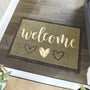 My Mat Nylon Indoor Pattern My Welcome Hearts Sage