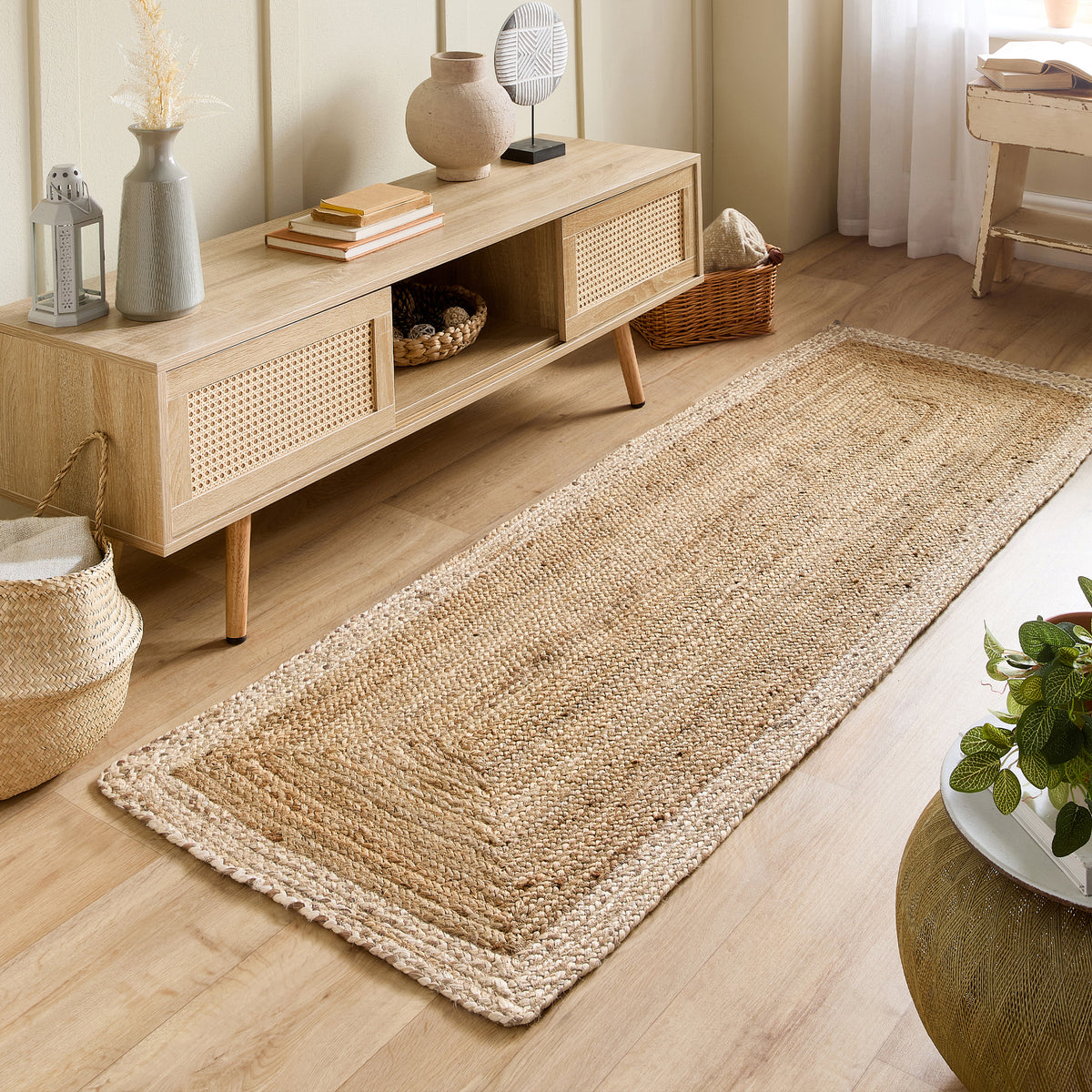 Origins Jute Border Natural White