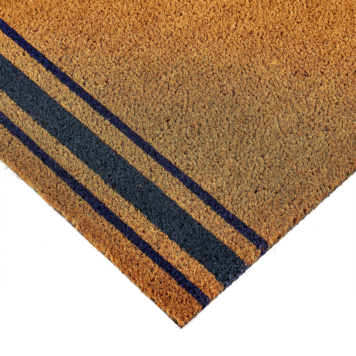 My Mat Printed Coir Navy Border Stripe Doormat