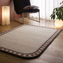 Borderline Natural Rug- 100% wool rug with a geometric border. 