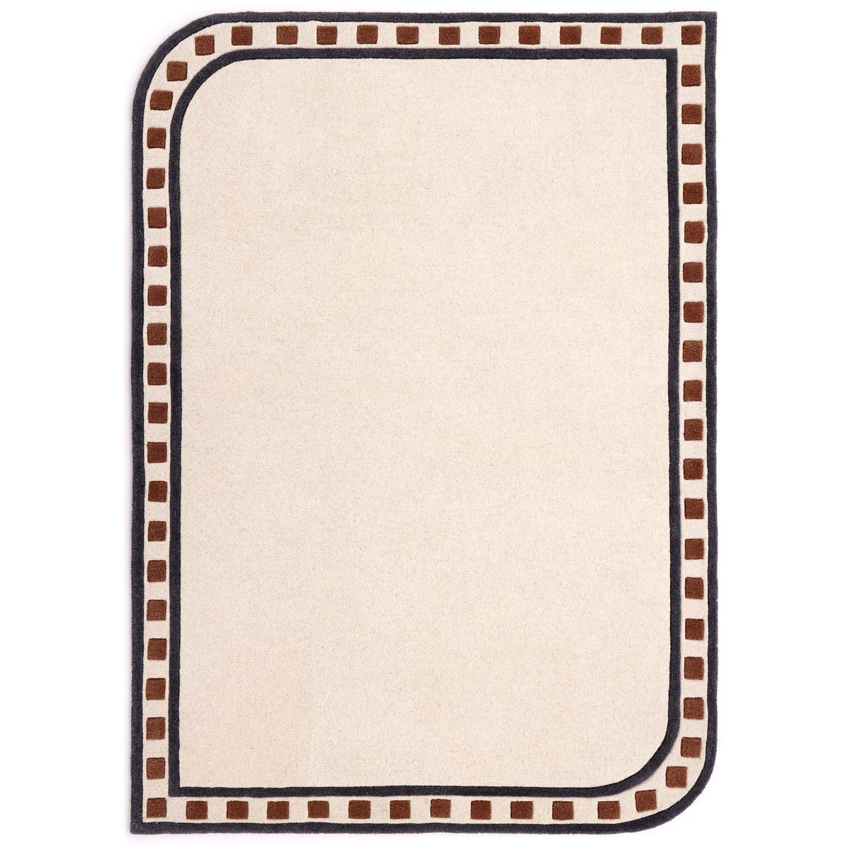 Borderline Natural Rug- 100% wool rug with a geometric border. 