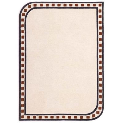 Borderline Natural Rug- 100% wool rug with a geometric border. 