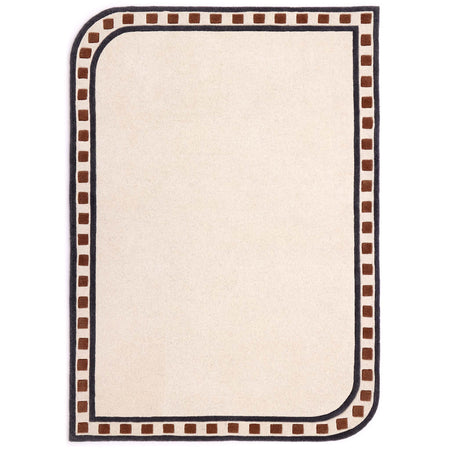 Borderline Natural Rug- 100% wool rug with a geometric border. 