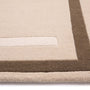 Contour Beige/Brown Rug- 100% wool rug white and brown border. 