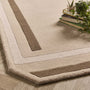 Contour Beige/Brown Rug- 100% wool rug white and brown border. 