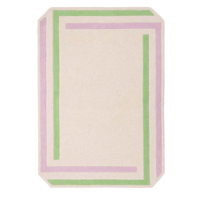 Origin Contour Lavender/Green Rug- 100% wool rug with a green and lavender border.