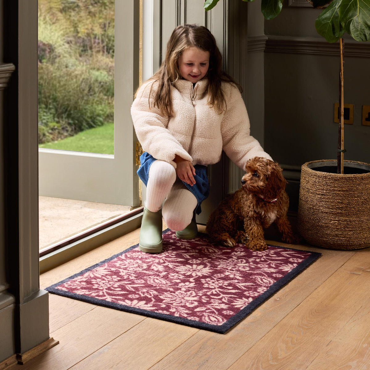 Huf Rug Hug Rug Paisley Floral Burgandy - Phoenox Textiles