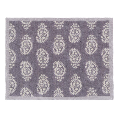Paisley Grey Doormat- 100% recycled cotton doormat featuring a paisley design.