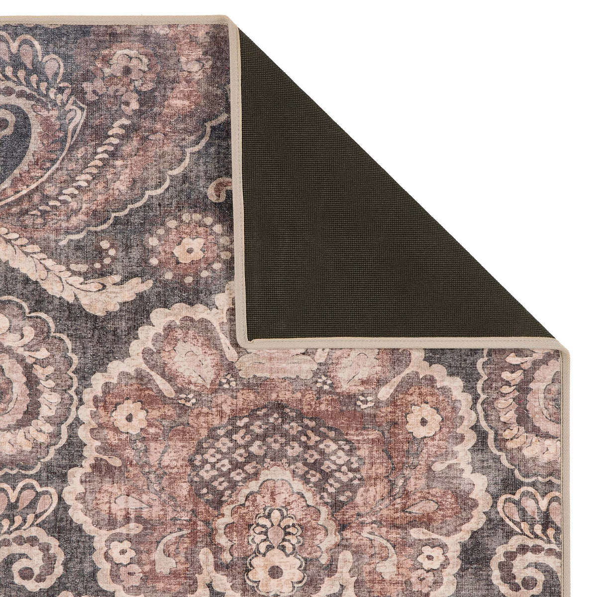 Hug Rug X Graham & Brown Paisley Tapestry Smoke Eco-Washable