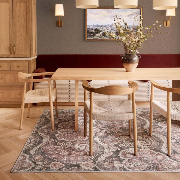 Hug Rug X Graham & Brown Paisley Tapestry Smoke Eco-Washable