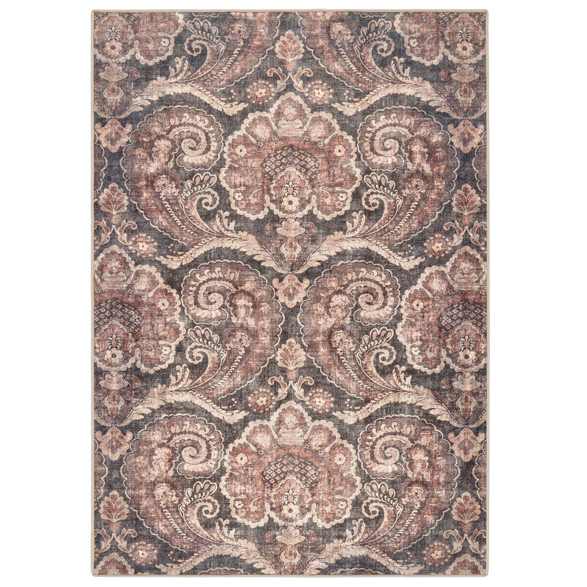 Hug Rug X Graham & Brown Paisley Tapestry Smoke Eco-Washable