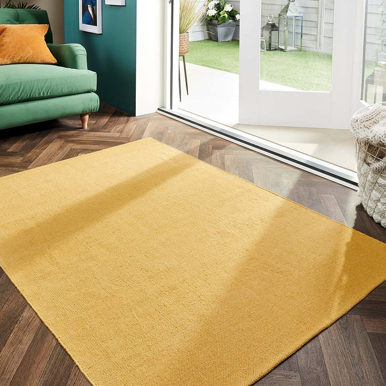 Hug Rug Woven Plain Rug Gold