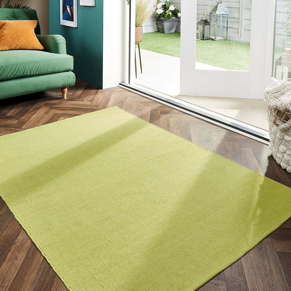 Hug Rug Woven Plain Rug Green