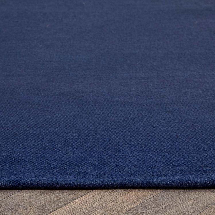 Hug Rug Woven Plain Rug Navy