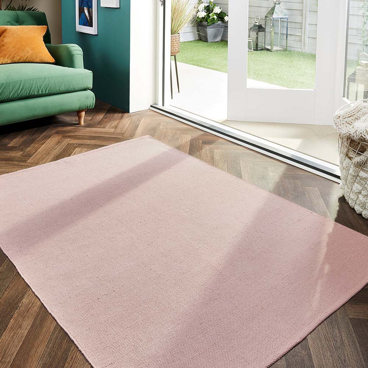 Hug Rug Woven Plain Rug Rose