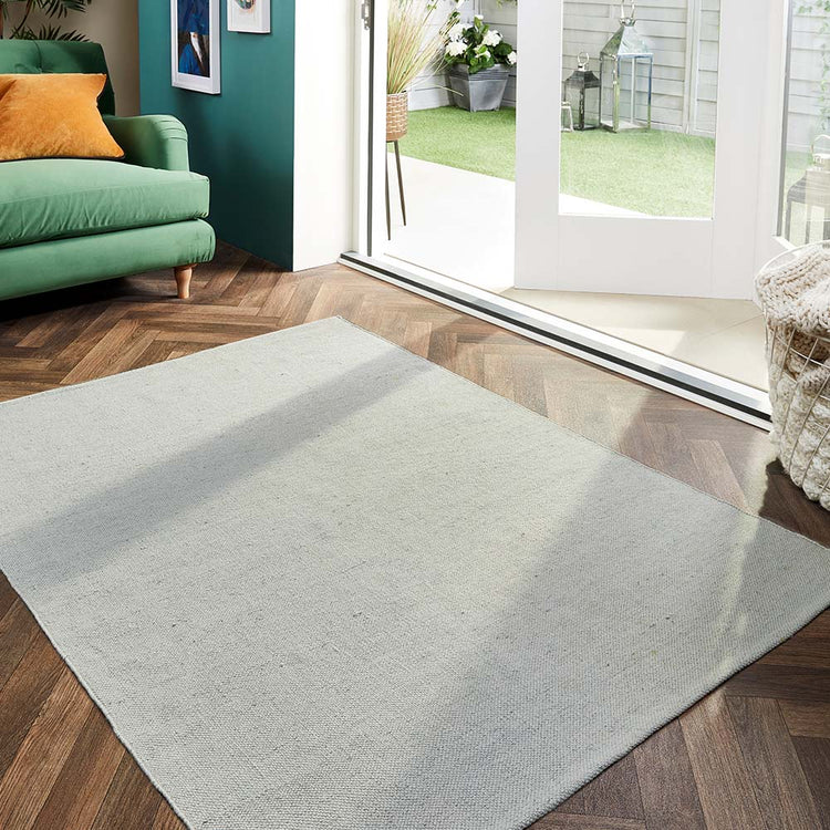 Hug Rug Woven Plain Rug Sky Grey