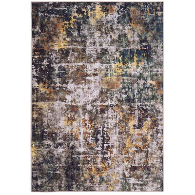 Raft Texture Natural Rug - 100% recycled content rug featuring a textured design in multi.