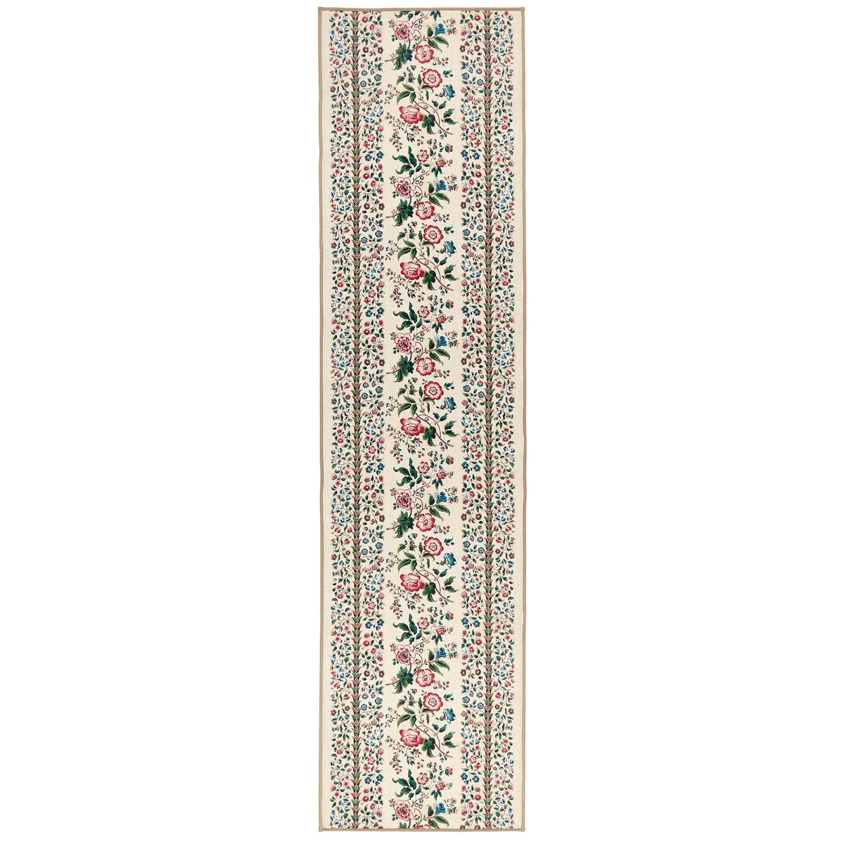 Sanderson By Highgrove x Hug Rug Eco-Washable Rose Pergola Chintz Runner with a floral design. 