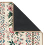 Close-up of Sanderson By Highgrove x Hug Rug Eco-Washable Rose Pergola Chintz Rug with a floral design showing rubber backing.