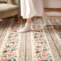 Close-up of Sanderson By Highgrove x Hug Rug Eco-Washable Rose Pergola Chintz Rug with a floral design.