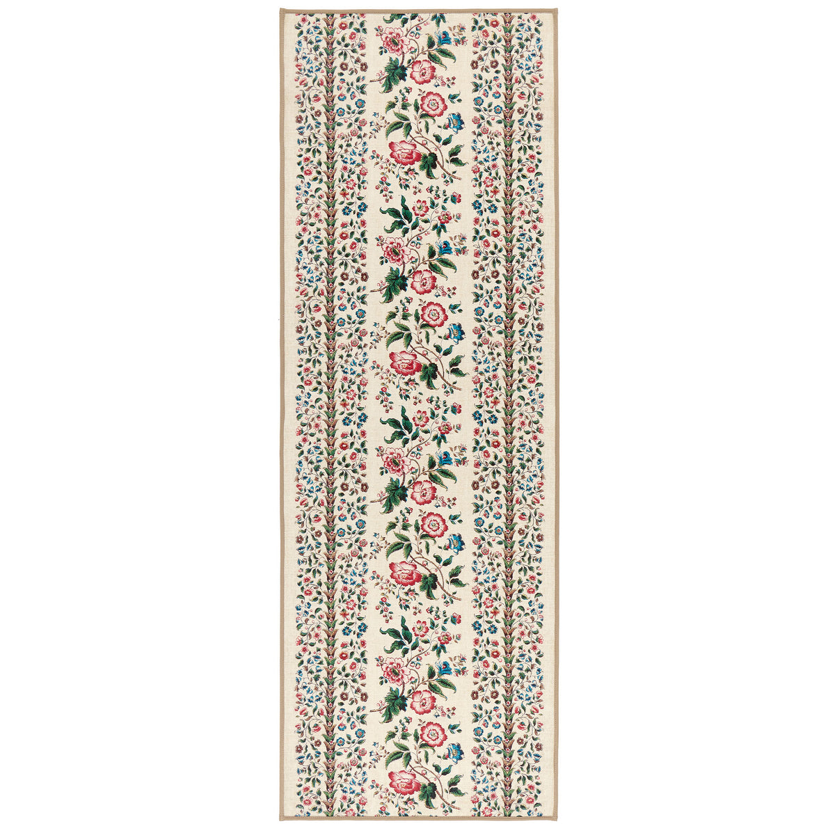 Sanderson By Highgrove x Hug Rug Eco-Washable Rose Pergola Chintz Runner with a floral design. 