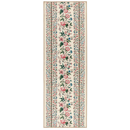 Sanderson By Highgrove x Hug Rug Eco-Washable Rose Pergola Chintz Runner with a floral design. 