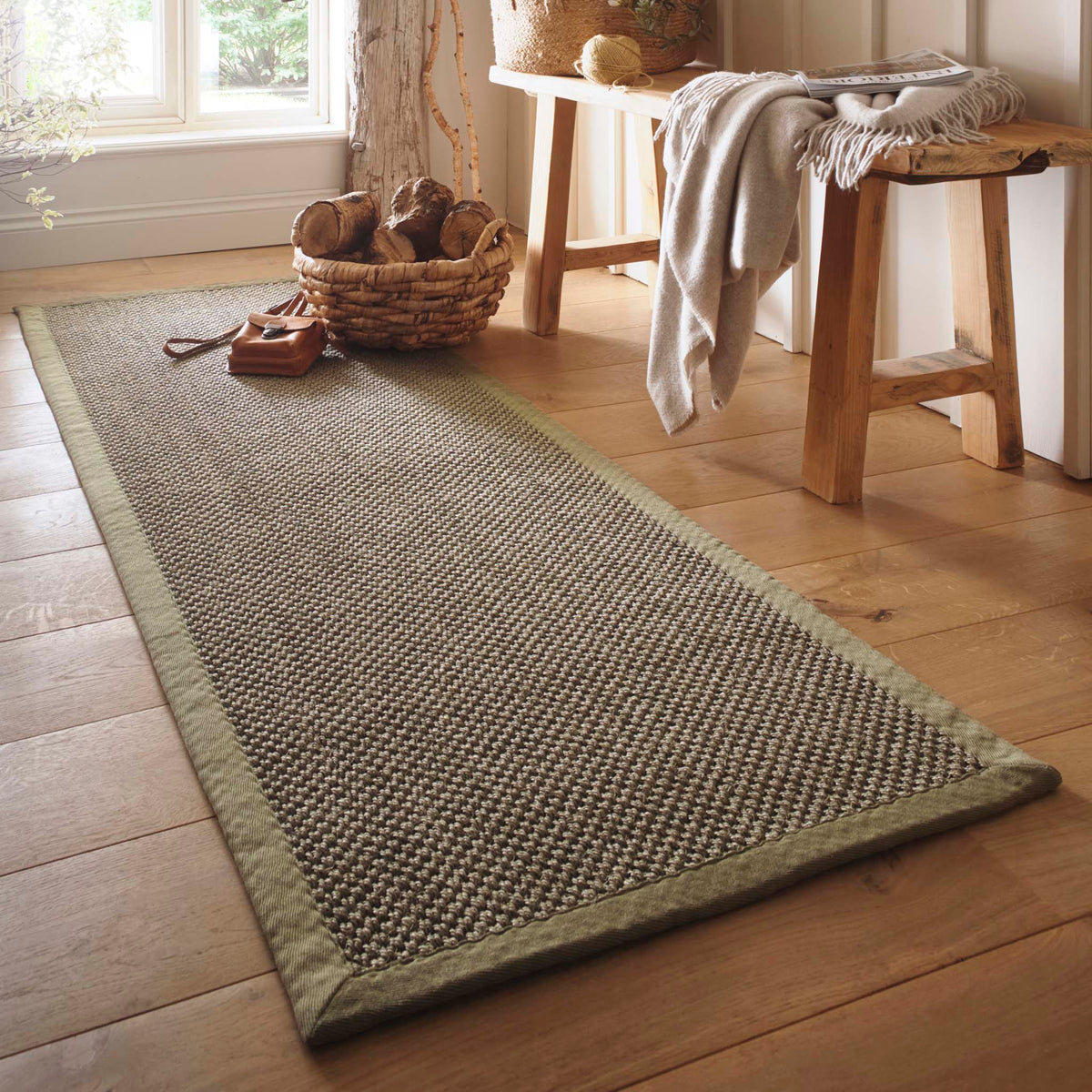 Origins Sisal Sage Green with Sage Green Border