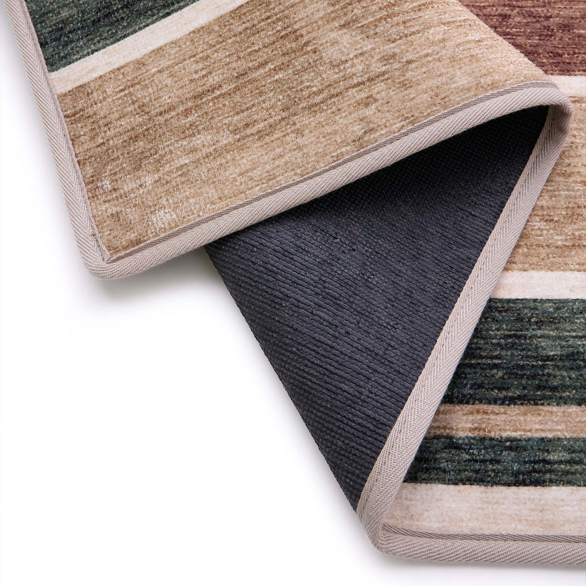 Hug Rug Eco-Washable Savanna Stripe- 100% recycled content washable rug featuring stripes. 