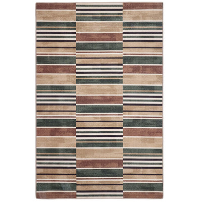 Hug Rug Eco-Washable Savanna Stripe- 100% recycled content washable rug featuring stripes. 