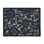 Kukkia Dark Navy Outdoor Doormat. Made from ECONYL regenerated yarn featuring a floral pattern.