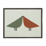 Hug Rug Outdoor Lintu Rust\Green. Made from ECONYL regnerated yarn featuring two Lintu Birds.