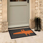 Mr Orange Fox Outdoor Doormat. Made from ECONLY regenerated yarn featuring a orange fox.