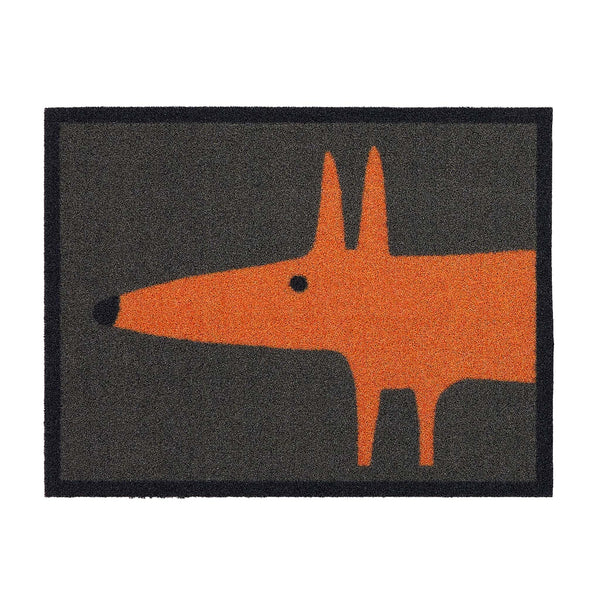 Mr Orange Fox Outdoor Doormat. Made from ECONLY regenerated yarn featuring a orange fox.