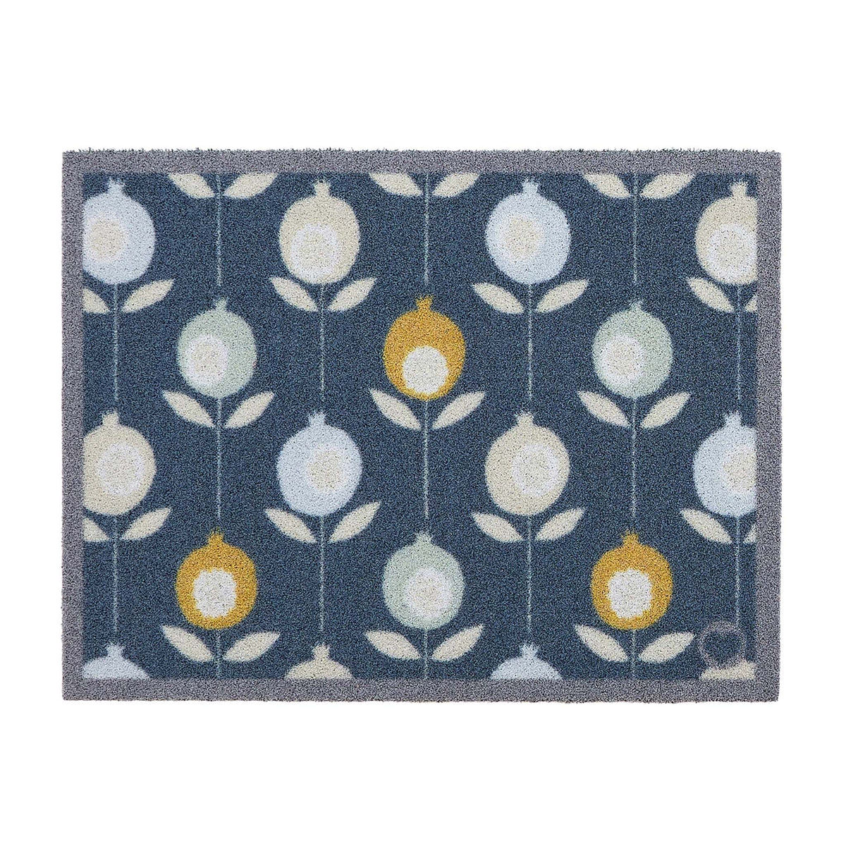 Pepino Blue Outdoor Doormat. Made from ECONYL regenerated yarn featuring a floral pattern.