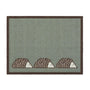 Spike Green Outdoor Doormat. Made from ECONYL regenerated yarn featuirng three hedgehogs.