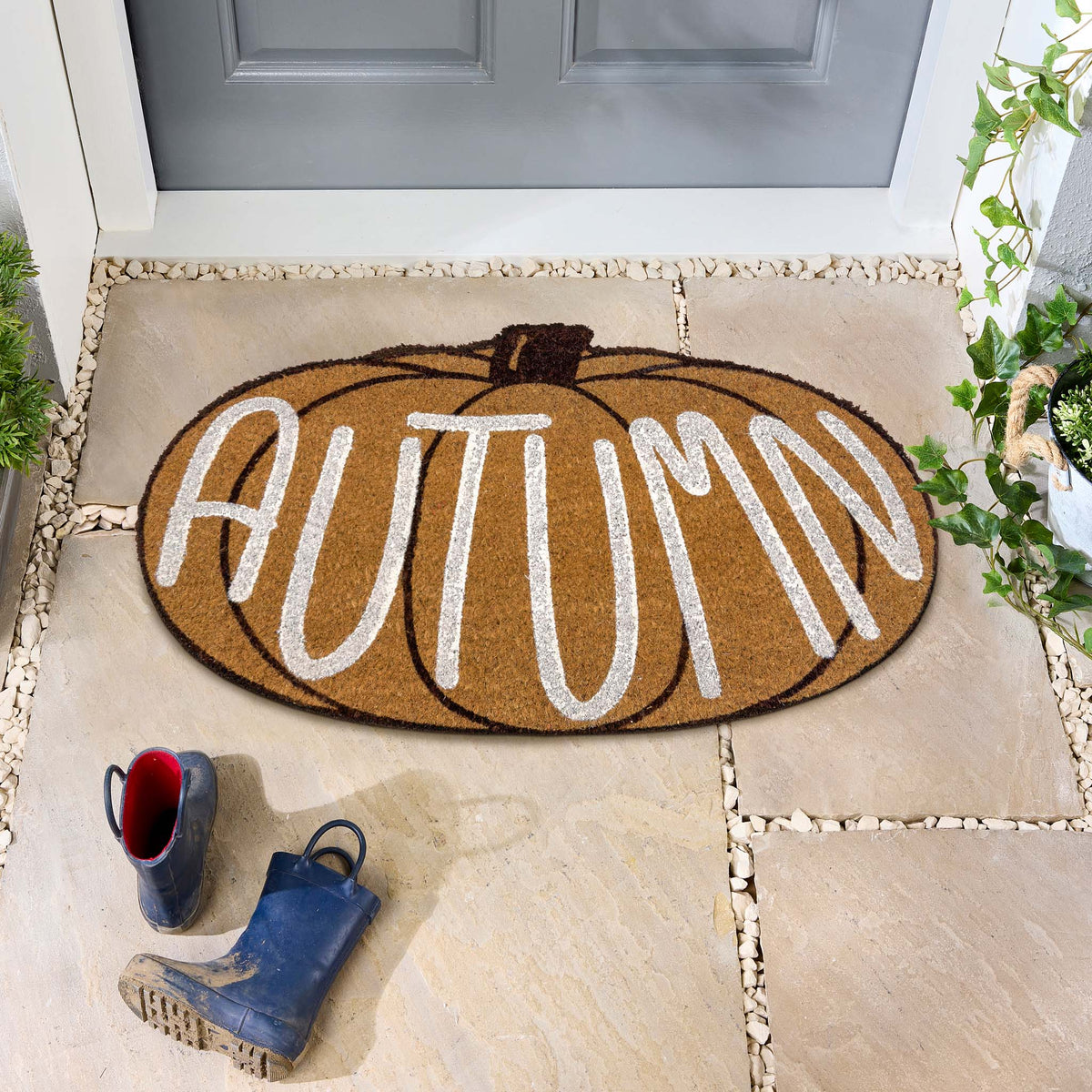 My Mat Printed Coir Shaped Autumn Pumpkin