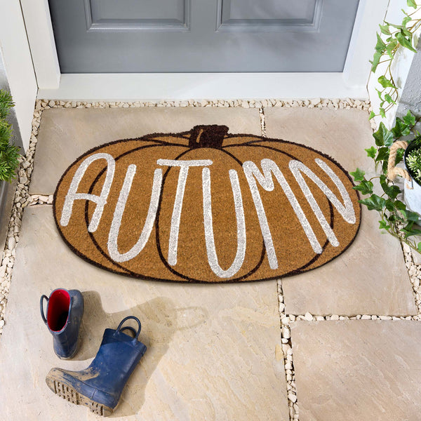 My Mat Printed Coir Shaped Autumn Pumpkin