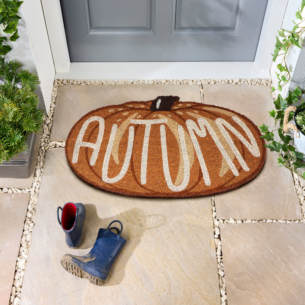 My Mat Printed Coir Shaped Autumn Pumpkin