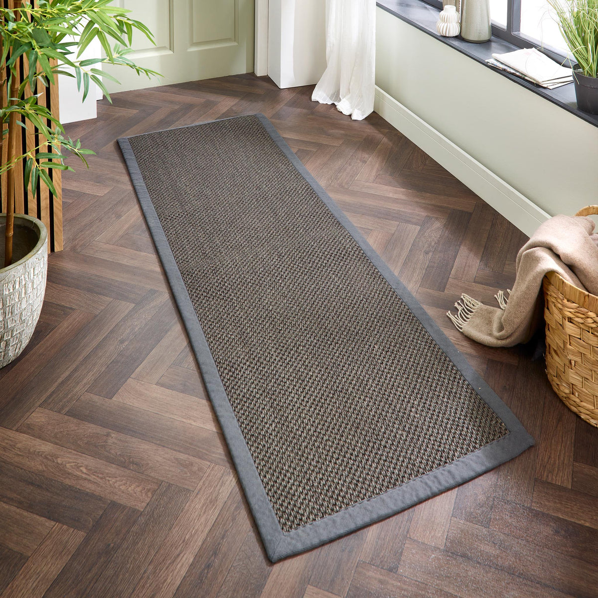 Origins Sisal Dark Grey with Grey Border
