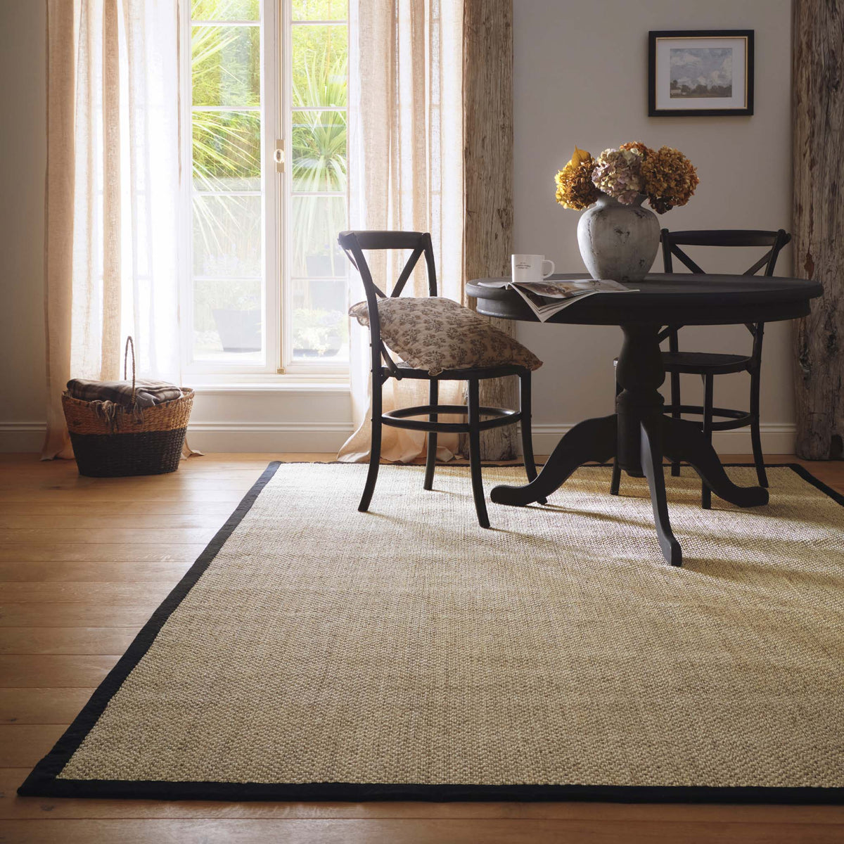 Origins Sisal Light Beige with Black Border - Phoenox Textiles