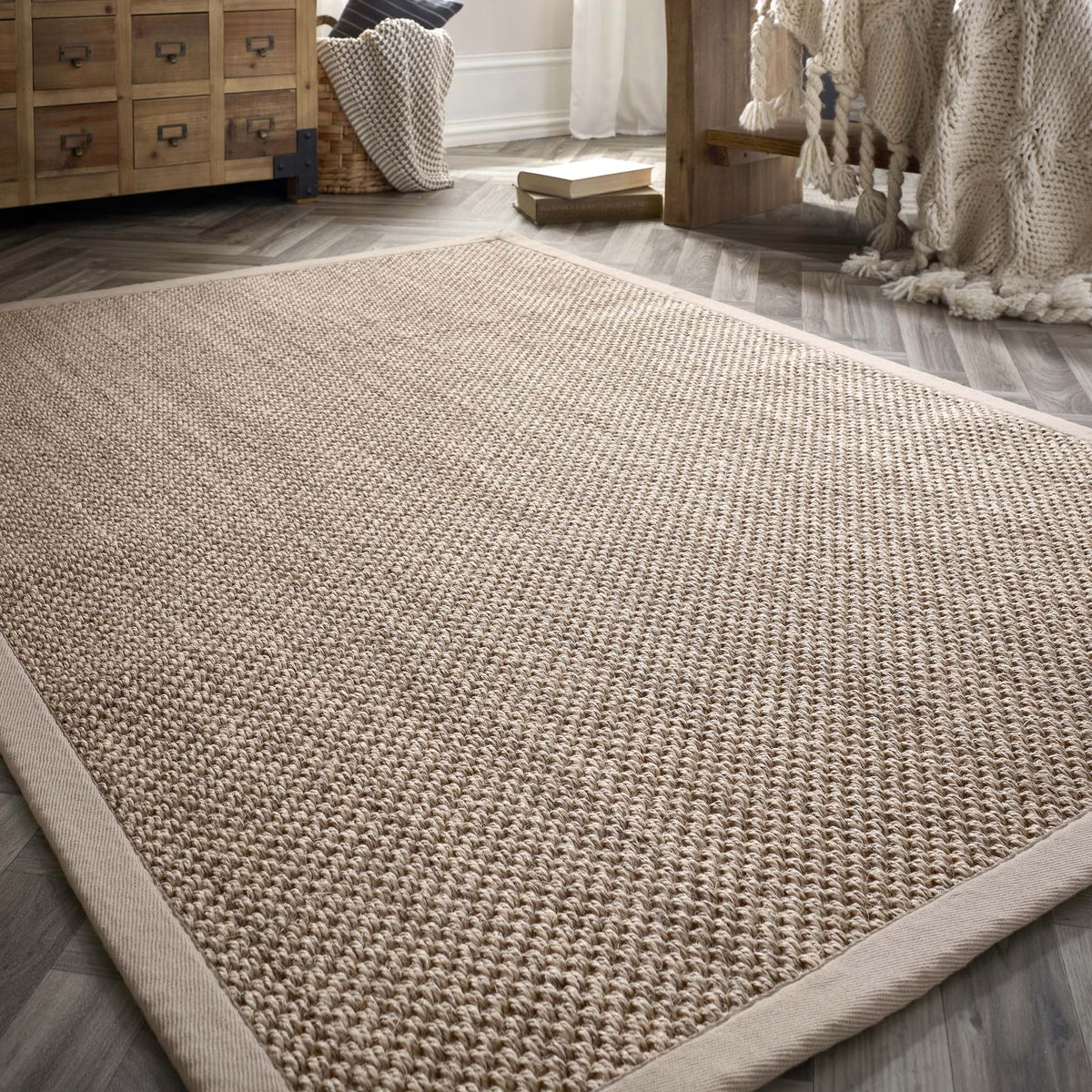 Origins Sisal Light Beige with Sand Border - Phoenox Textiles