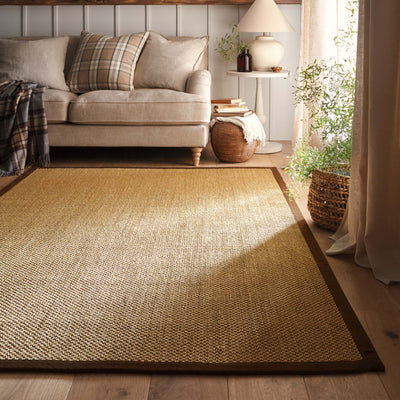 Origins Sisal Warm Natural with Dark Brown Border