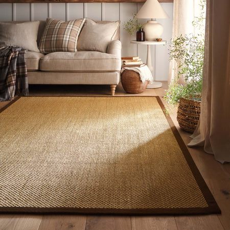 Origins Sisal Warm Natural with Dark Brown Border