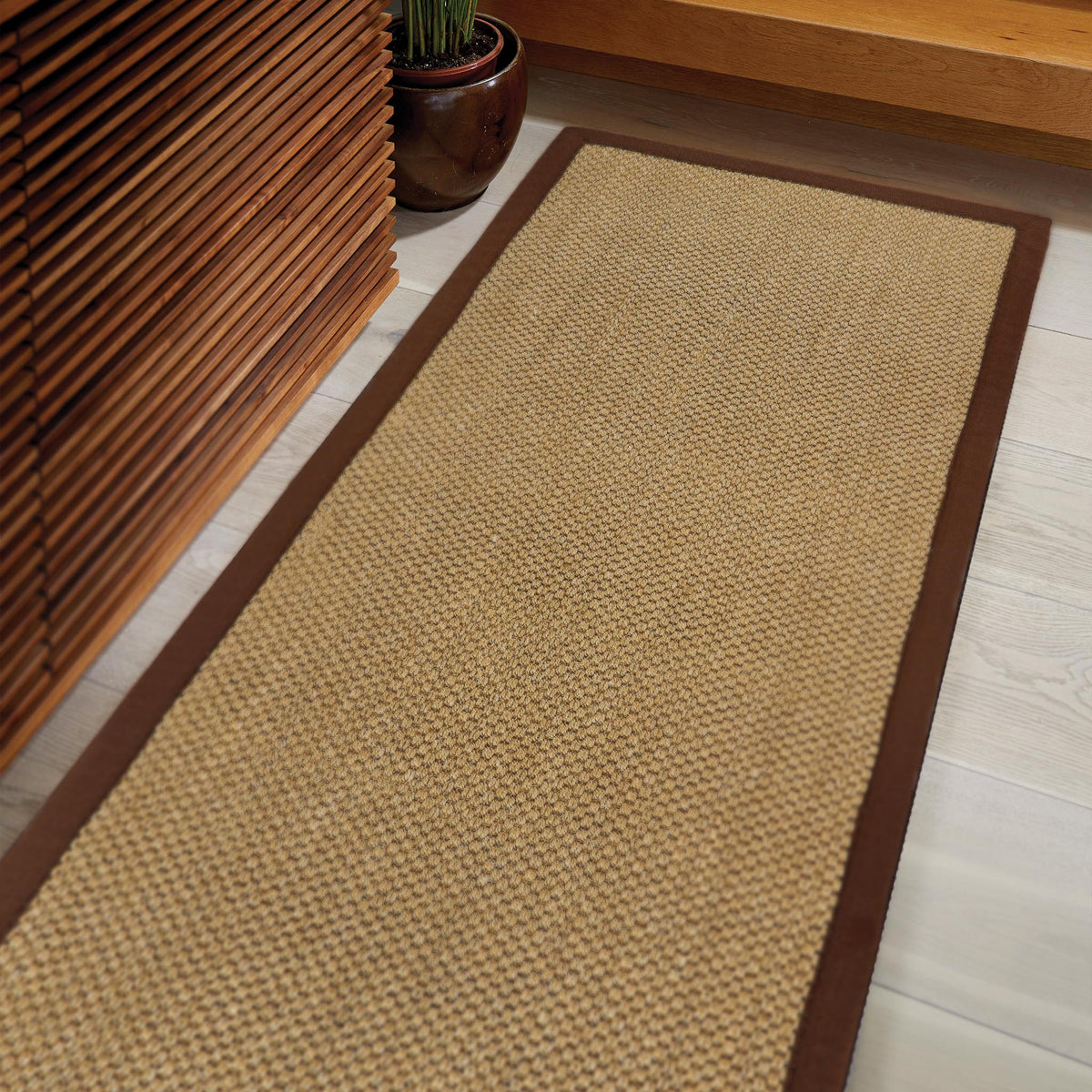Origins Sisal Warm Natural with Dark Brown Border